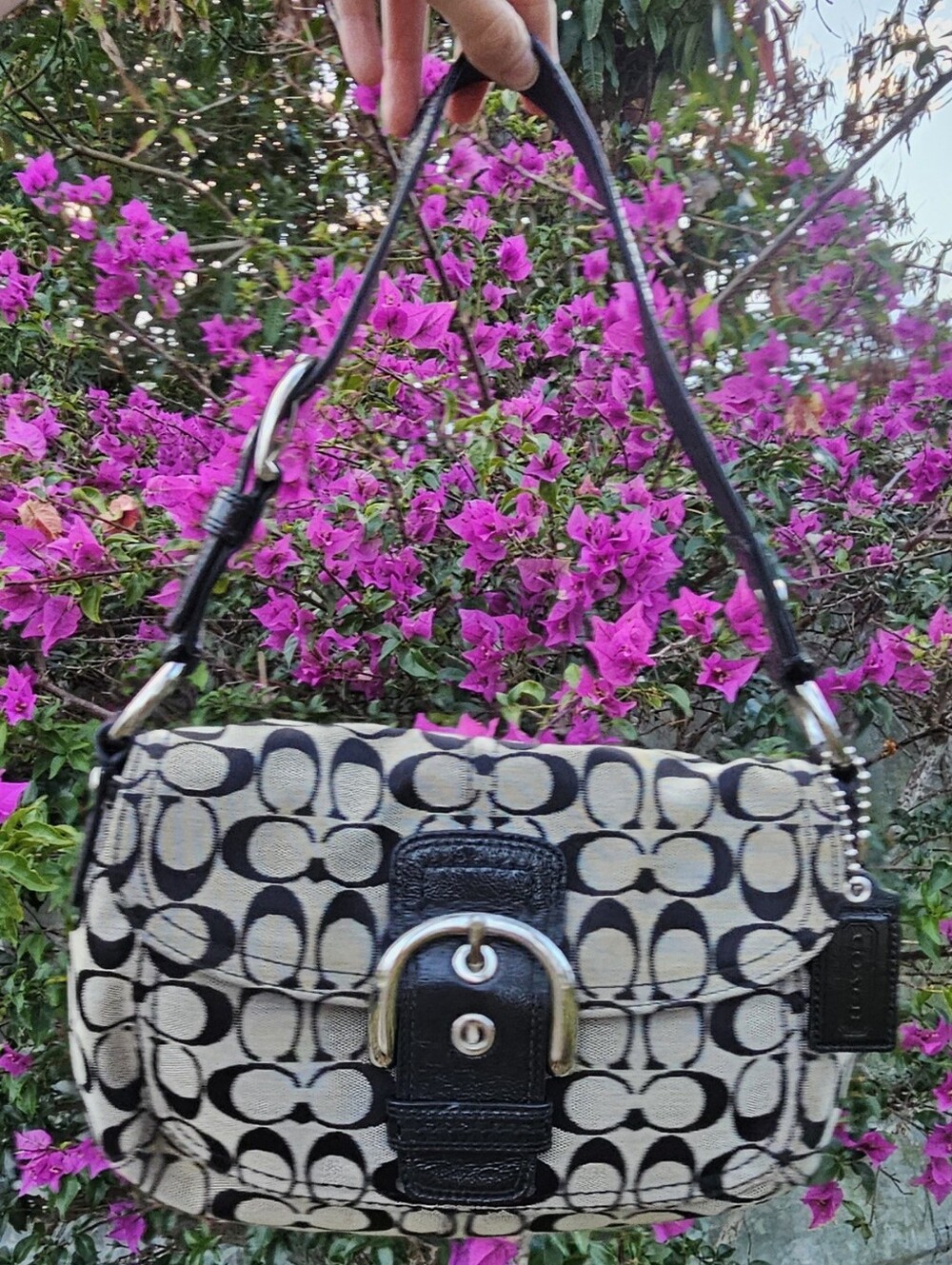 Vintage Coach Y2K Signature Mini Soho Black Grey F15668
